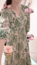 拉夏贝尔（La Chapelle）连衣裙女装春夏季2024年新款韩版时尚收腰显瘦小清新花园碎花裙子 绿色 S 晒单实拍图