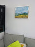 梵高丰收油画世界名画客厅沙发背景墙装饰画大气餐厅壁画三联挂画 麦田中的丝柏树 50*40CM布纹膜单联画 实拍图