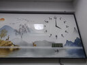 墨派餐厅装饰画带钟表万年历电子钟挂画客厅家用时尚日历表时钟壁画 19旭日东升 120*60cm晶瓷 实拍图