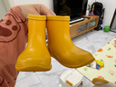 大树爷爷儿童雨鞋加绒内胆防滑日韩幼儿园小学宝宝玩防水胶鞋套男女童雨靴 娇黄色 14 （适合脚长13cm左右） 实拍图