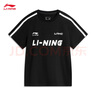 李宁短袖T恤女子夏季棉质撞色织带休闲复古足球风运动上衣 【常规版】黑色712-2 S 实拍图