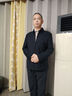 沙驰（SATCHI）男装男士行政夹克秋季新款羊毛商务翻领纯色轻薄干部外套 藏青 XL 52(180/75KG) 实拍图