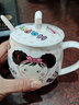 瓷秀源 水杯陶瓷杯创意情侣杯子马克杯带盖带勺陶瓷骨瓷咖啡杯 胖杯大头女孩 实拍图
