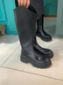 ZHR长筒靴女冬季保暖圆头显腿长不过膝靴子女便捷后拉链骑士靴INS百搭女靴 加绒可选 CQ03 黑色(单里) 36 实拍图