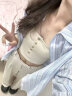 条纹棉麻衬衫女春夏季设计感休闲宽松防晒长袖衬衣薄款上衣外套潮 蓝色条纹 L （135-160斤） 晒单实拍图