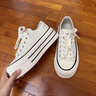 他她（TATA）经典厚底帆布鞋女鞋子休闲板鞋小白鞋春新款WP801AM5 米白 36 实拍图