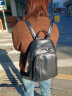 袋鼠（KANGAROO）真皮背包女2024新款时尚百搭女双肩包大容量旅行包潮 黑色 晒单实拍图