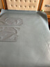 塔山（TASHAN）牛皮席头层水牛皮凉席夏季纯色真皮软席子A类母婴一擦即净易清洗 基础款3mm 丹青蓝三件套 1.8米床 180cm*200cm 实拍图