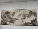 酣墨香客厅装饰画新中式挂画山水画办公室画沙发背景画风景画靠山图壁画 AM101【海纳百川】 280x120cm [黑框】+经典油画布画芯质感视觉 实拍图