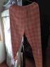 顶瓜瓜睡裤女长裤纯棉春秋100%棉柔软微弹居家休闲花裤中老年家居裤 D1-99  格子豆沙 2XL 实拍图