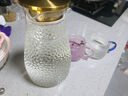 富光冷水壶玻璃耐高温家用大容量水瓶白开水杯家庭套装扎壶茶壶凉水壶 锤纹壶2200ml+水杯350ml（4只） 实拍图