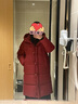 雪中飞新款女士长款连帽过膝羽绒服休闲加厚保暖时尚休闲 铁锈红|1177 2XL 175/96A 实拍图