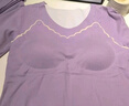 十月名裳孕妇哺乳秋衣秋裤套装秋冬季自带胸垫免穿文胸产后保暖喂奶月子服 浅紫上衣【带胸垫】 L105-120斤 实拍图