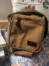 新潮代单肩包男帆布大容量斜挎包男士多功能邮差包运动潮流学生书包 咖啡色小号【可放10寸平板】 实拍图