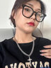 戚小米古巴项链男潮个性高级感欧美风十字架吊坠嘻哈锁骨链小众毛衣链子 项链【链长约55cm】 实拍图