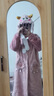 妍艺诗睡衣女冬小怪兽珊瑚绒加厚夹棉家居服套装玉桂狗睡袍女睡裙 粉苏利文【睡袍+裤子】 L/XL【推荐125-185斤】 实拍图
