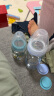 NUK宽口玻璃奶瓶婴儿奶瓶0-6月中圆孔硅胶蓝色240ml德国进口图案随机 实拍图