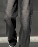 Foss Phil复古烟灰色牛仔裤男士夏季薄款美式高街直筒阔腿运动休闲长裤子 SS-505黑灰 XL【推荐145-160斤】 晒单实拍图