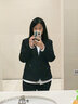 普妮姿黑色小西装套装女新款职业装大学生职场面试正装工作服西服外套秋 黑色西装+白色衬衫+西裤 2XL 【建议118-127斤】 实拍图
