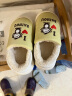 BAIHOU白猴儿童冬季棉毛保暖卡通男女学生羽绒布家用包跟拖鞋 黄色26-27 实拍图