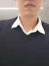 袋鼠 羊毛背心男毛线坎肩男士针织毛衣马甲无袖毛衫内搭保暖商务休闲 黑色 175/XL(建议140-160斤) 实拍图