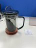 美斯尼 茶杯茶水分离杯玻璃杯茶杯带盖杯子办公家用带过滤加厚耐热茶杯 大号墨客杯690ml 实拍图