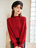 betu百图女装2022冬季新款毛针织衫慵懒风木耳边长袖针织衫2211T35 红色 M 实拍图