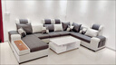 百裕达现代简约客厅科技布乳胶转角沙发布艺大小户型可拆洗组合整装家具 四件套【送地毯】 升级棉麻布海绵版 实拍图