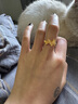 周大生【新年礼物】黄金戒指足金三生三世素圈手饰硬金光圈磨砂送女友 1.10g 10号-(砂面） 实拍图