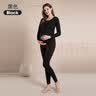 婧麒孕妇保暖内衣上衣秋衣秋裤套装月子服加绒秋冬产后哺乳睡衣女 黑色套装 M 实拍图
