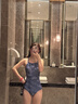 WATERTIME泳衣女高级感新款泡温泉游泳馆专用性感绝美竞速连体泳衣镜帽套装 黛紫霓裳【全新未拆封，里布轻微染色，不影响穿着】 S 实拍图