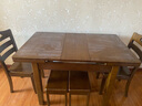 南之安 全实木餐桌餐厅小户型家用长方桌伸缩折叠吃饭桌椅自动跳拉台 胡桃色 标准版 一桌2椅2凳 实拍图