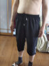 雅鹿冰丝七分裤男夏季男装男士运动速干短裤夏天宽松大码沙滩裤大裤衩 黑色 3XL 【建议体重145-165斤】 实拍图
