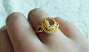 金痴小方糖黄金戒指 999足金镶嵌黄色水晶宝石小众轻奢开口指环送女友 开口可调节 实拍图
