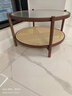 竹庭日式圆形实木藤编玻璃茶几客厅家用小户型简约现代沙发边几小茶桌 寻觅圆形茶几组合【茶色】 实拍图