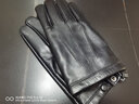 曼查斯特 山羊皮手套男单层冬季无内里单皮男士开车触屏真皮手套 黑色触屏(暖绒里) L 实拍图