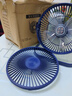 新水星桌面usb小风扇迷你办公室学生宿舍床头静音小电扇桌面小型台式电风扇上班族小风扇 8寸【二挡调节-蓝色】USB直插桌面风扇 实拍图