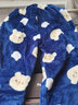 南极人儿童睡衣法兰绒套装男童冬季加厚保暖翻领家居服 小熊藏青 140 实拍图