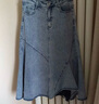 德玛纳（dme）包臀牛仔半身裙春季水洗优雅百搭不对称牛仔半裙女 浅牛仔蓝 S 实拍图