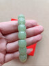 玉菲雅真和田玉手链男玉手链女复古桶珠老型珠单圈珠晴水绿玉器手串 青白色老型珠手链 实拍图