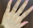 周大生【新年礼物】黄金戒指足金三生三世素圈手饰硬金光圈磨砂送女友 1.10g 14号-(砂面） 实拍图