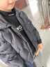 左西男童轻薄羽绒服衬衫三防秋冬款2025新款男冬装儿童外套 黑色 140 实拍图