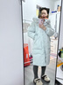 雪中飞秋冬新款百搭狐狸毛领廓形保暖鸭绒女士羽绒服长款连帽时尚大气 蓝色 S 160/84A 实拍图