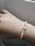 豆蔻时光5mm和田玉白玉黄金手串足金貔貅金镶玉石手链生日礼物男女士款 实拍图