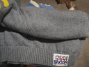 史努比男童毛衣儿童加绒加厚冬装针织衫圆领套头新款中大童线衣男孩纯棉 灰色不加绒 160 (建议身高150左右) 实拍图