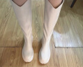 百丽显瘦长筒靴女商场同款增高弹力靴加绒A1V1DDG3 米白 37 实拍图
