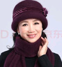 浩冠秋冬天中老年帽子女冬季兔毛针织毛线帽奶奶老人帽中年妈妈帽围巾 豆沙色 单帽 实拍图