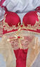 浪莎红色内衣女文胸本命年加厚杯小胸大胸结婚属马年宫廷风胸罩套 实拍图