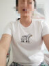 lagogo拉谷谷可爱斑马白色T恤女夏新款卡通休闲短袖宽松小个子 本白色（V1） 160/M/38 晒单实拍图