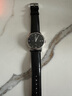君寐适用欧米茄表带真皮男OMG鳄鱼皮手表表链蝶飞超霸海马300表链定制 黑色针扣款-无扣 20mm 实拍图